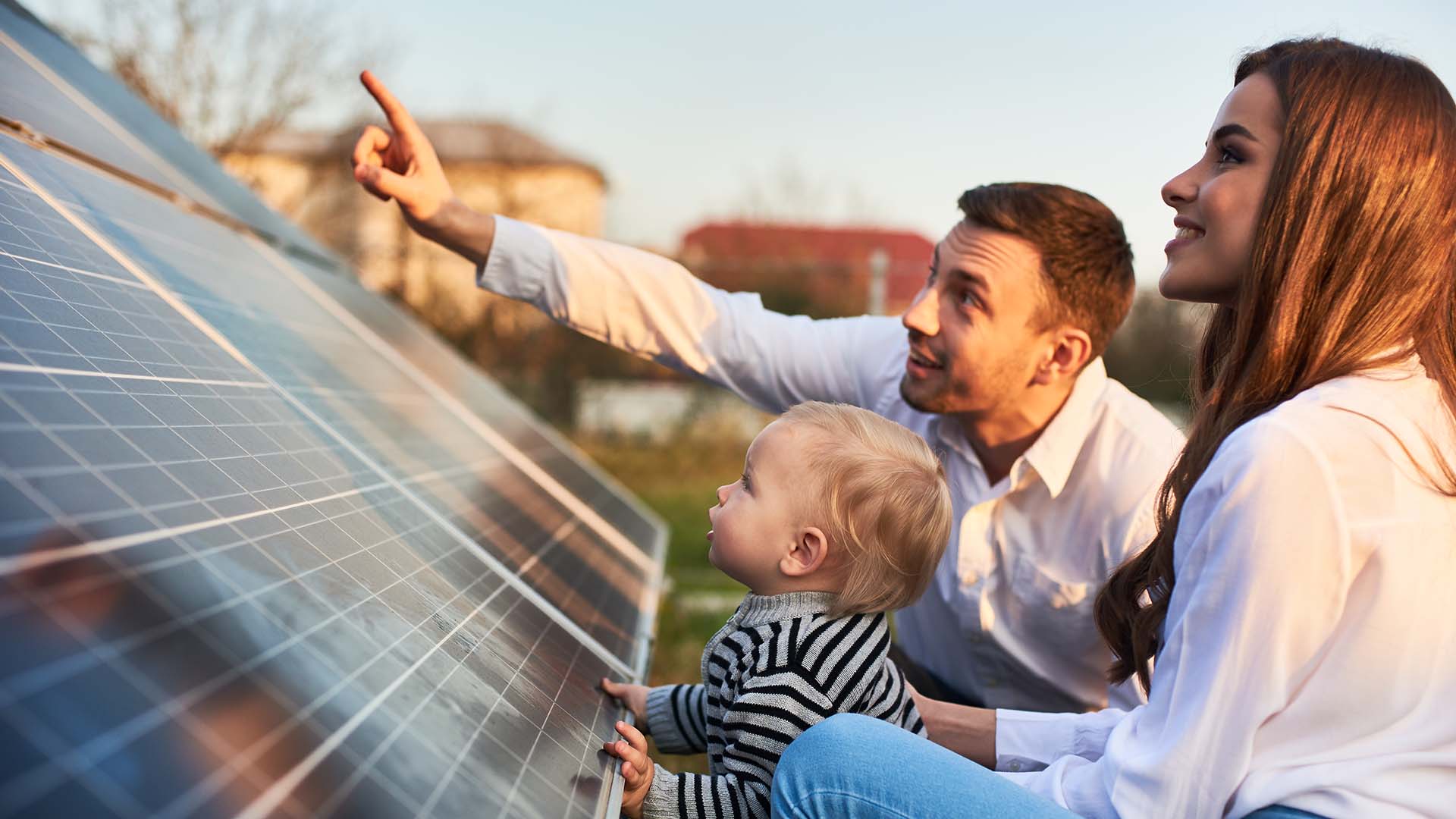 Man,Shows,His,Family,The,Solar,Panels,On,The,Plot